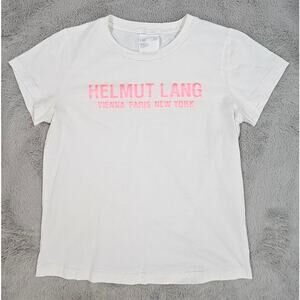 Helmut Lang Vienna Paris New York T Shirt  Logo T-shirt In White, Womens Sz S